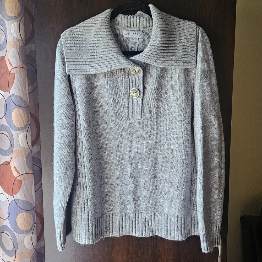 Sag Harbor Light Gray Sweater Size Extra Large